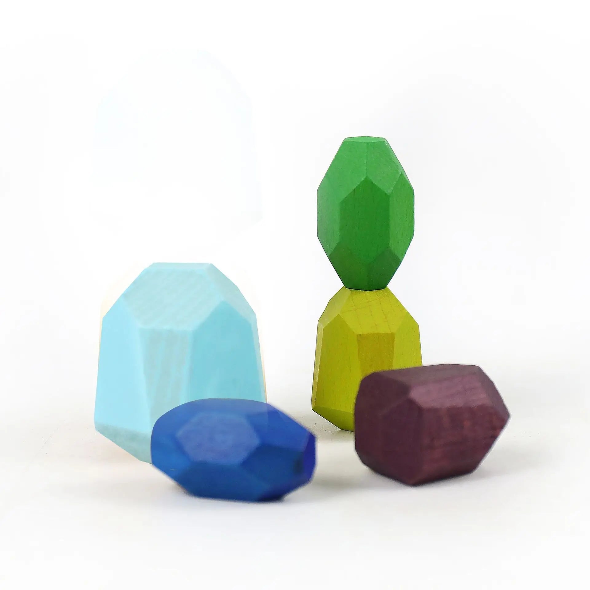 Wooden Sorting Stacking Rocks Stones Sensory Toddler Toys Learning Montessori Toys Building Blocks Game for Kids Birthday Gifts Purest Peak