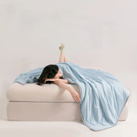 Cooling Blanket for Bed Silky Air Condition Comforter Lightweight Cooled Summer Quilt with Double Side Cold & Cooling Fabric Quick Pick Grocers