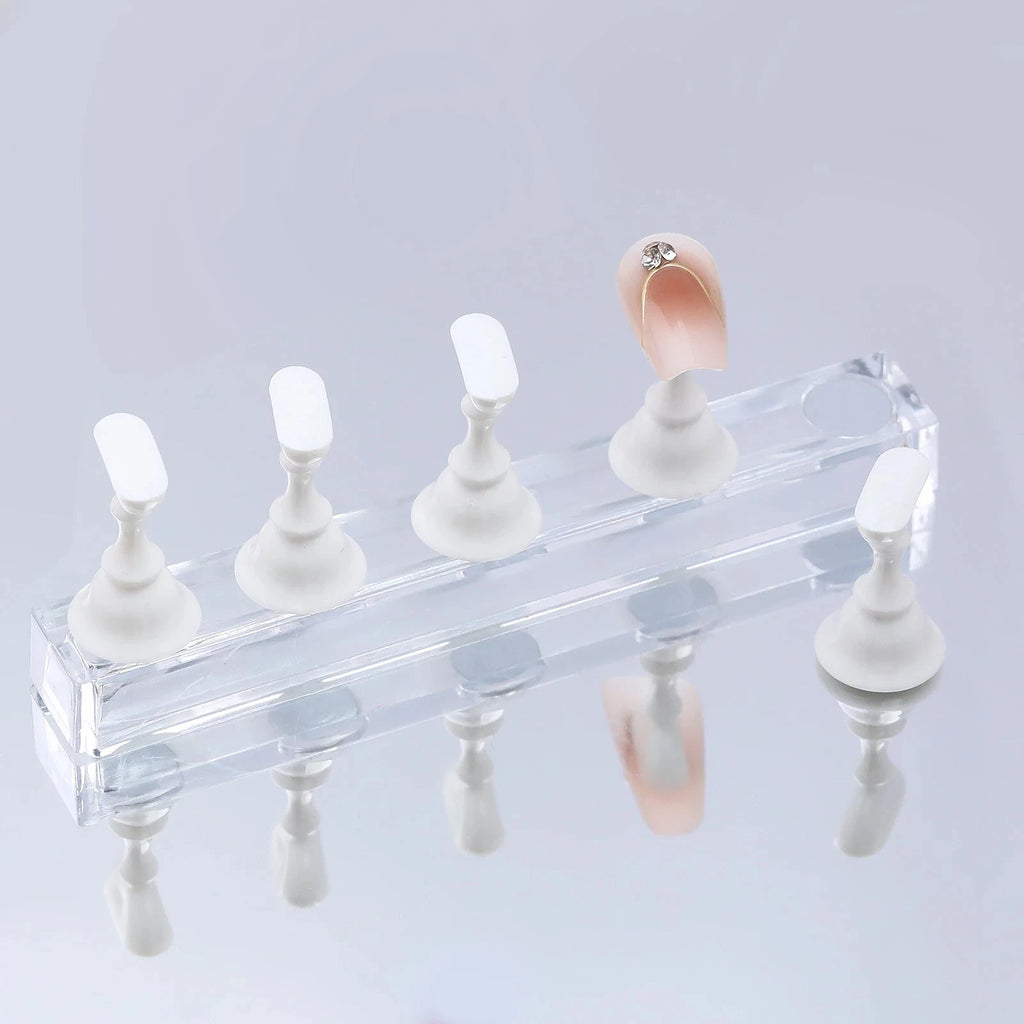 5/30pcs/Set Magnetic Nail Holder False Nail Tip Practice Stand Crystal Base Holder Nail Art Display For Art Salon DIY & Practice Econic Blanks