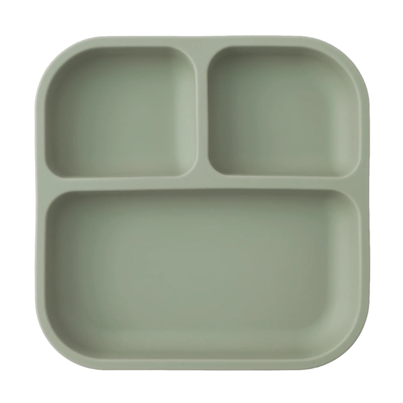 Color Kids 1PCS BPA Free Silicone Divided Square Plate Suction Baby Dish Leakproof Toddler Kids Meal Tray Easy Clean Tableware Purest Peak