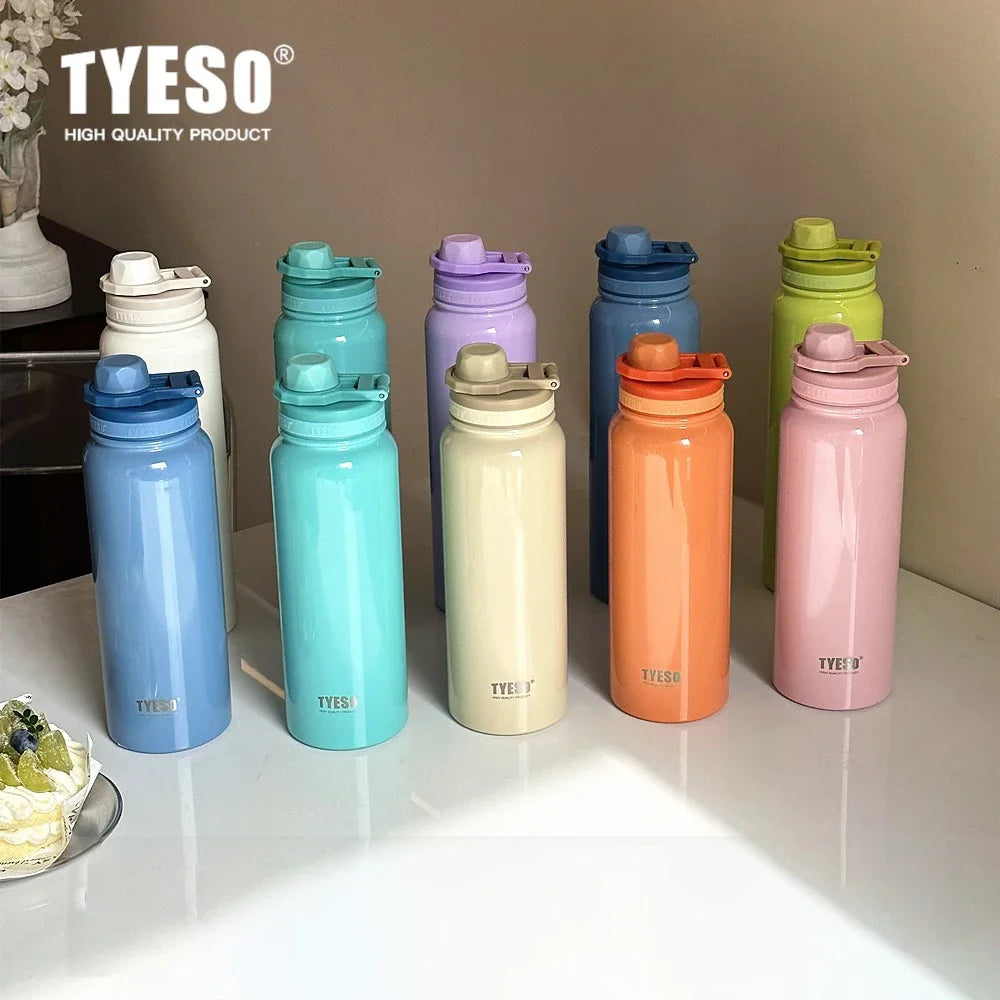 Tyeso Stainless Steel Thermal Water Bottle Portable Tumbler Sport Vacuum Flask Keeps Cold and Heat Thermal Mug Car Insulated Cup Econic Blanks