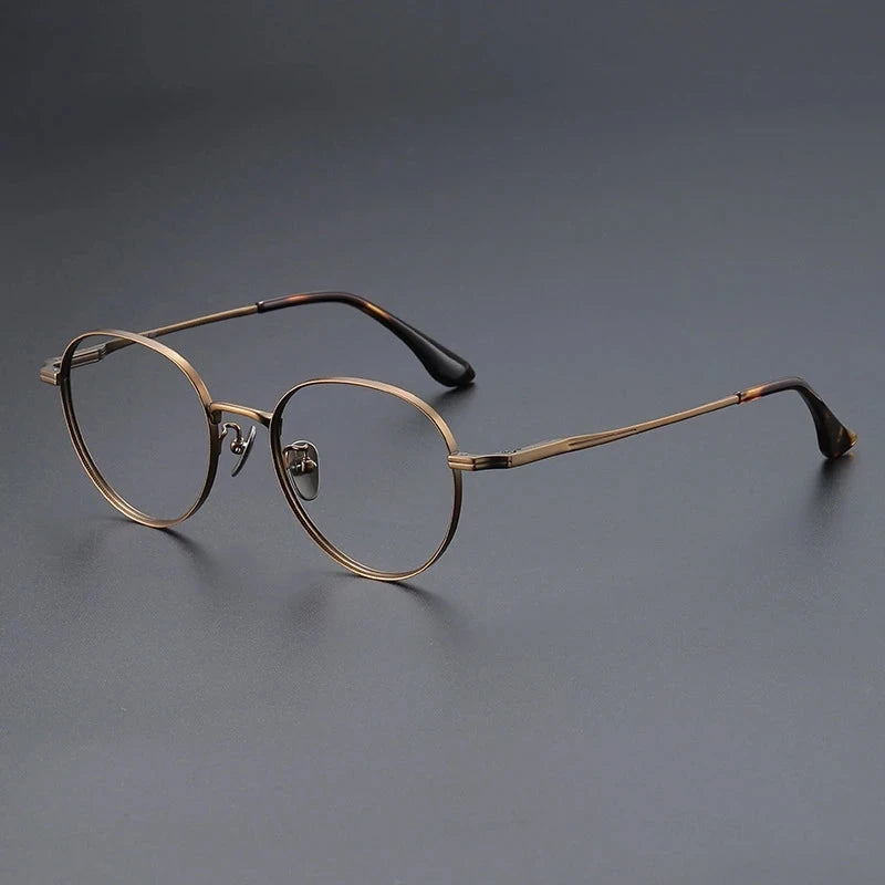 YIMARUILI Luxury Pure Titanium Men and Women Eyeglasses Frame Retro Round Big Wide-rimmed Optical Prescription Glasses CT-266 Econic Blanks