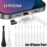 Mobile Phone Speaker Charging Port Cleaning Set Dust Plug for iPhone 16 15 14 Earphones Clean Kit Brush for Samsung Xiaomi Quick Pick Grocers