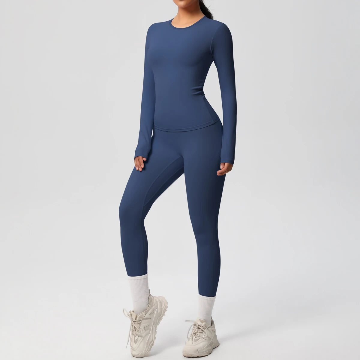 2 PCS Sportswear Yoga Set Gym Clothes Yoga Suits For Women Fitness Set Tracksuits Sports Long Sleeve Crop Top Gym Leggings Quick Pick Grocers
