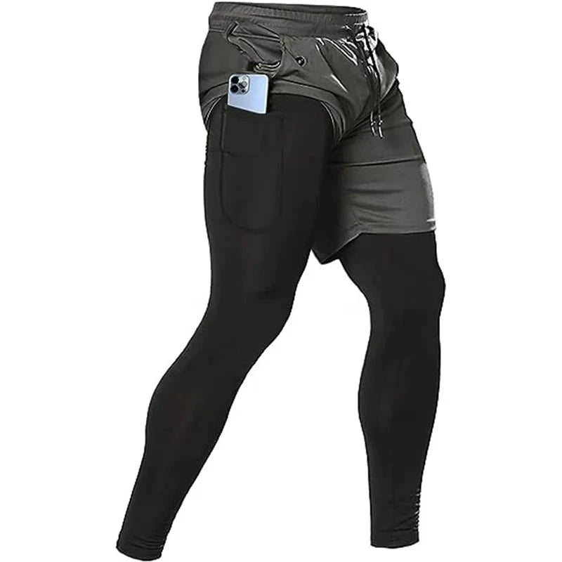 Men's Sport Pants 2 in1 Training Athletic Tracksuits Sportswear Workout Male Jogging Trousers Gym Fitness Running Pants Men Econic Blanks