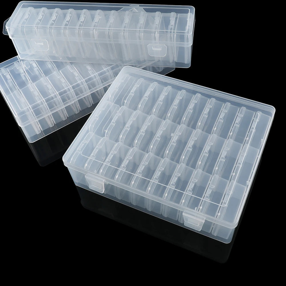 Bead Organizer Box 12/24/30Pcs Small Clear Plastic Bead Storage Containers with Hinged Lid for Storage Crafts Jewelry Organizer Purest Peak