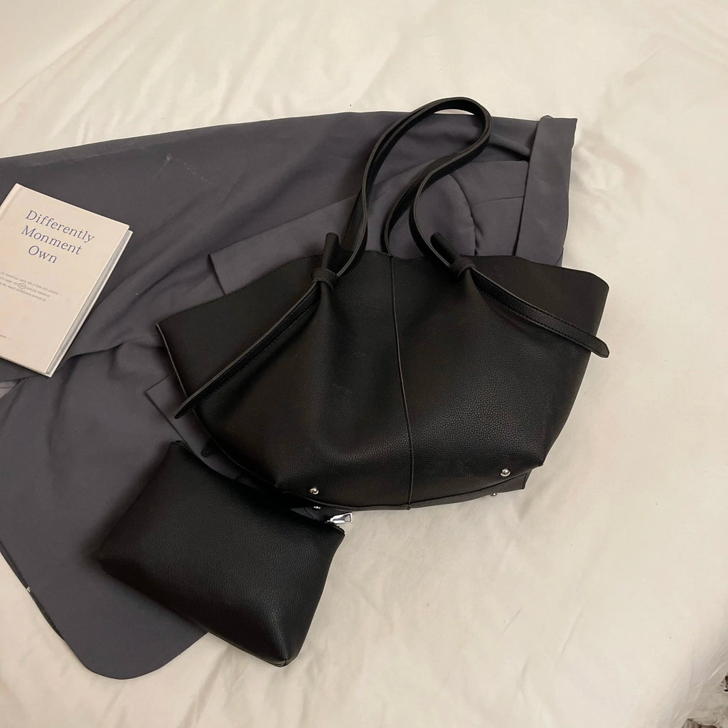 Branded Designer Shoulder Tote Bags For Women Soft PU Leather 2-IN-1 Big Capacity Shopper Tote Set 2025 Luxury Designer Handbags Quick Pick Grocers
