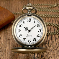 Exquisite Retro Bronze Steampunk Hollow Gear Design Quartz Pocket Watch with Necklace Chain Leisure Pendant Gift Men's Clock Quick Pick Grocers