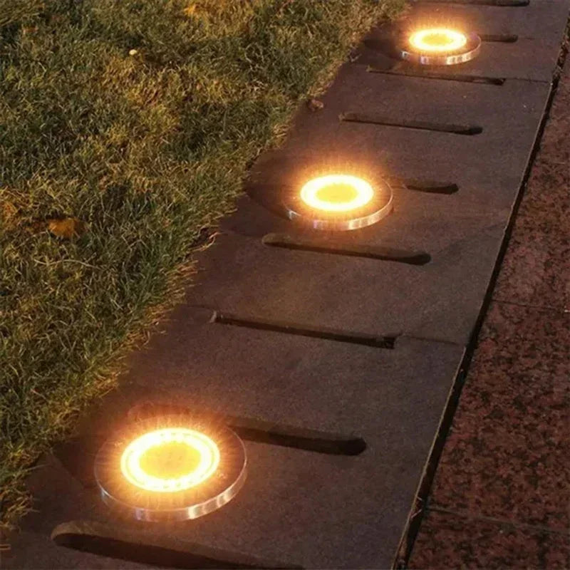 1/4/8Pcs Solar Lights Outdoor 8/20LEDs Disk Underground Lamp Spotlight Buried Solar Light for Home Garden Lawn Yard Decoration Quick Pick Grocers