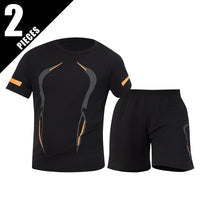 2/4/6 Pcs Plus Size Men's Quick-drying Short-sleeved Shorts Suit Men's Leisure Sports Running Fitness T-shirt Joker Shorts Teen Quick Pick Grocers