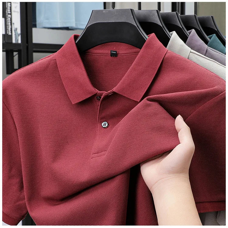 Men's 100% Cotton Polo Shirt - Summer Casual Breathable Tee,19 Colors,Ideal for Golf and Sports,Business Casual,Silk-Like Finish Quick Pick Grocers
