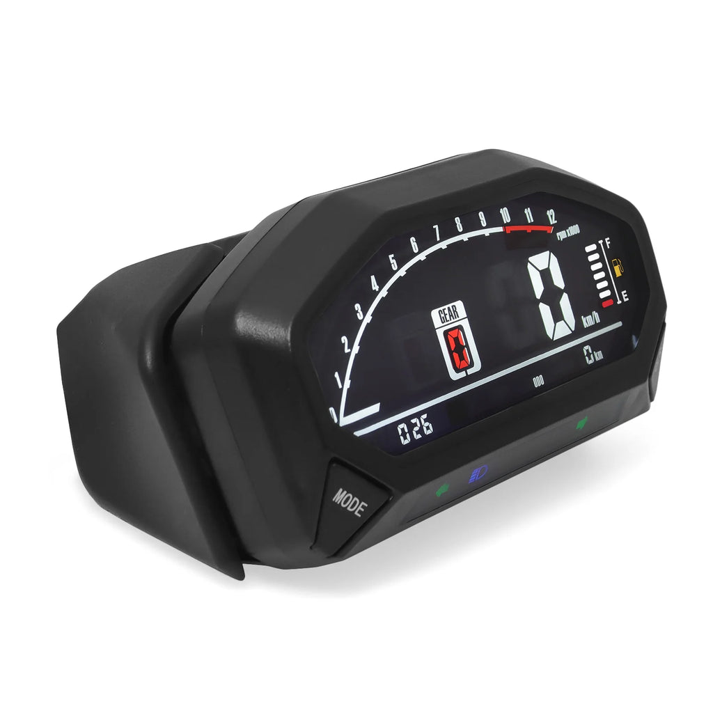 Motorcycle New Adjustable Speedometer 12000 RPM Display Motor Odemeter Tachometer Fuel Level Gauge Dashboard for 1 2 4 Cylinder