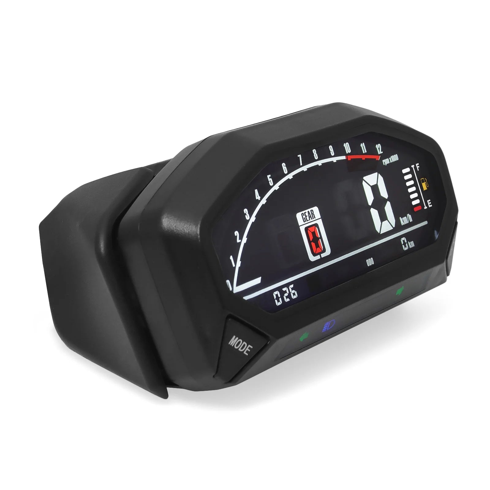 Motorcycle New Adjustable Speedometer 12000 RPM Display Motor Odemeter Tachometer Fuel Level Gauge Dashboard for 1 2 4 Cylinder