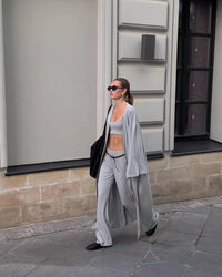Hirsionsan Modal Soft Loose Sets Women Casual Three Pieces Long Sleeve Cardigan & High Waist Pants & Vest Outfits Tracksuit 2025 Quick Pick Grocers