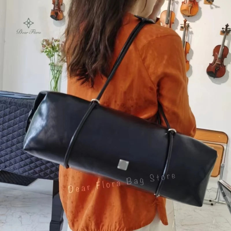 Y2K Women's Bag Large Capacity Boston Pillow Handbag Spicy Girl Fashion Motorcycle Shoulder Bags Vintage Large Capacity Tote Bag Quick Pick Grocers