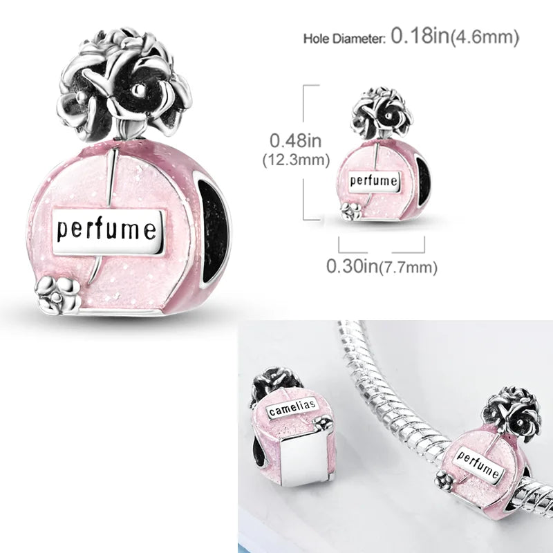 2025 Hot Sale Charms Bead 925 Sterling Silver Pink Butterfly Luminous Firefly Dangle Fit Bangle Bracelet Necklace DIY Jewelry Econic Blanks