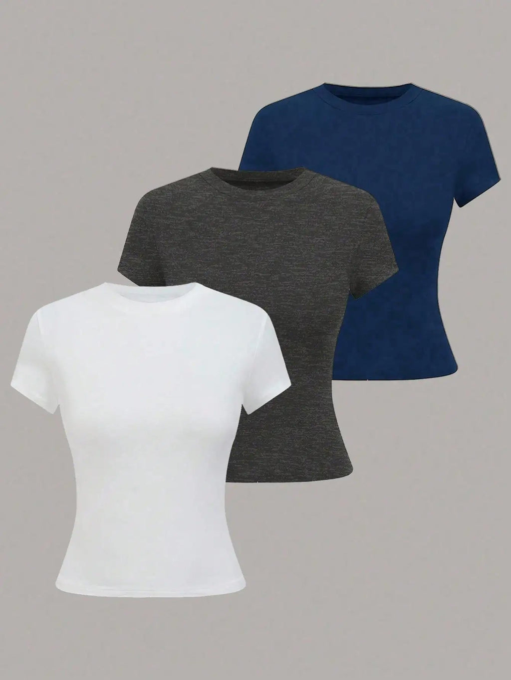 Women's Solid Color Short Sleeve T-Shirt, Minimalist Basic Top for Summer Quick Pick Grocers