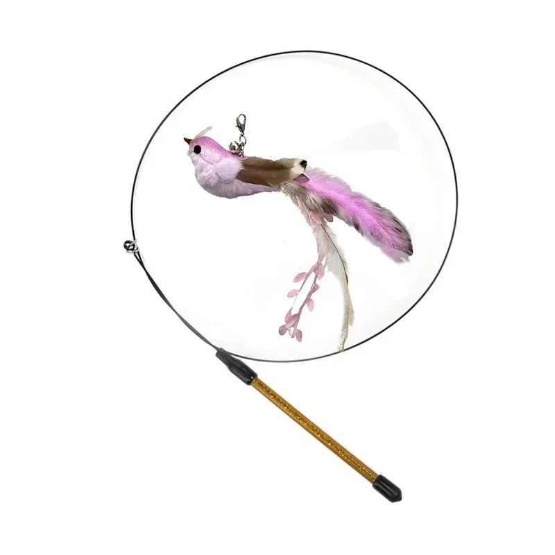 Simulation Bird Cat Toys Funny Interactive Peacock with Bell Cat Stick Toy for Kitten Playing Teaser Wand Toys Pet Cats Supplies Quick Pick Grocers