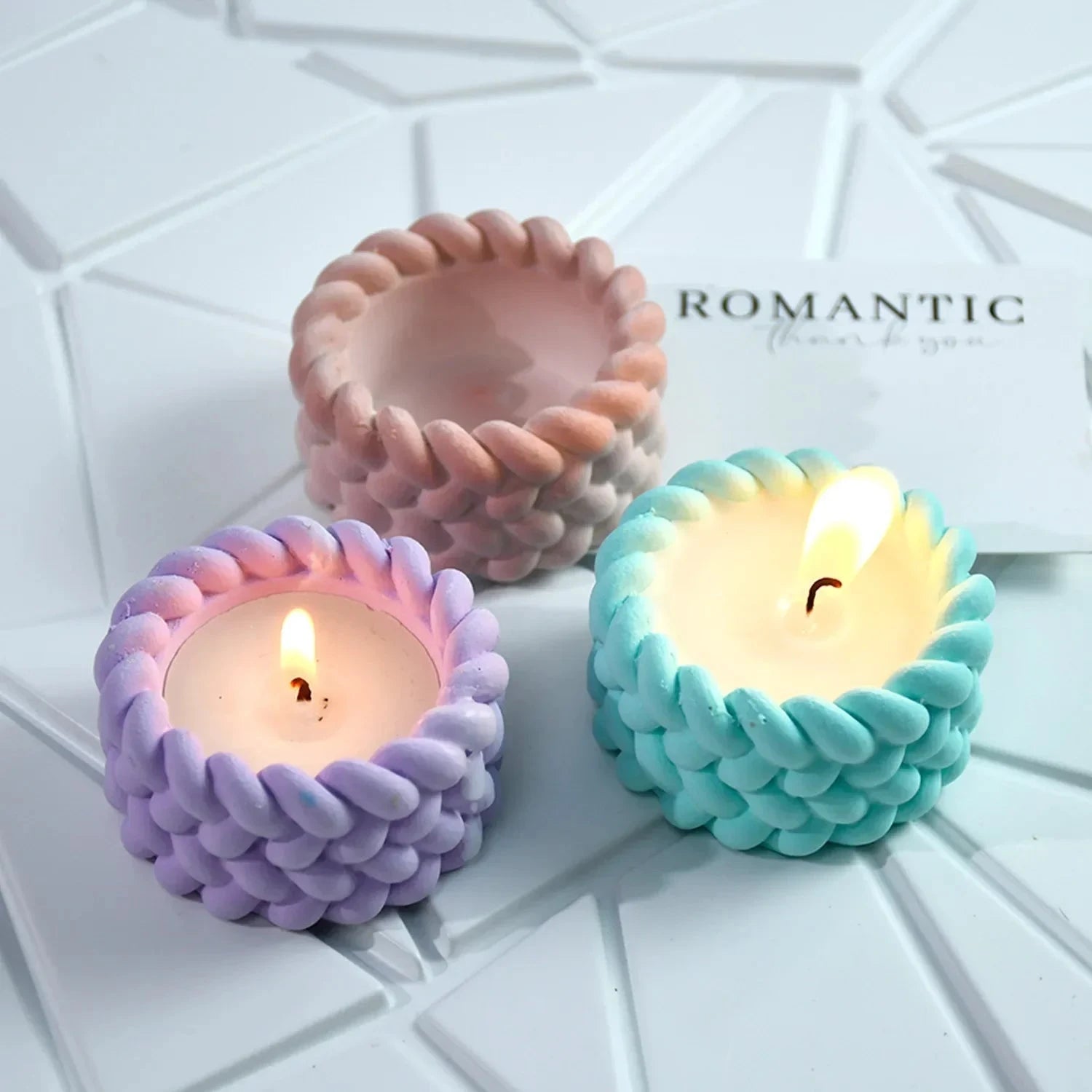 Hemp Rope Candle Cup Silicone Mold DIY Succulent Flower Pot Home Decor Molds Cement Gypsum Resin Clay Craft Storage Box Mould Econic Blanks