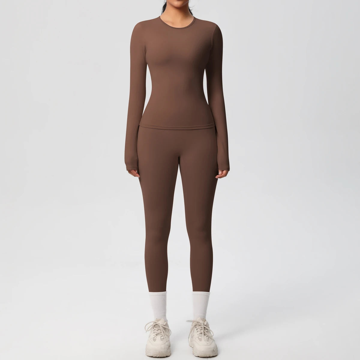2 PCS Sportswear Yoga Set Gym Clothes Yoga Suits For Women Fitness Set Tracksuits Sports Long Sleeve Crop Top Gym Leggings Quick Pick Grocers