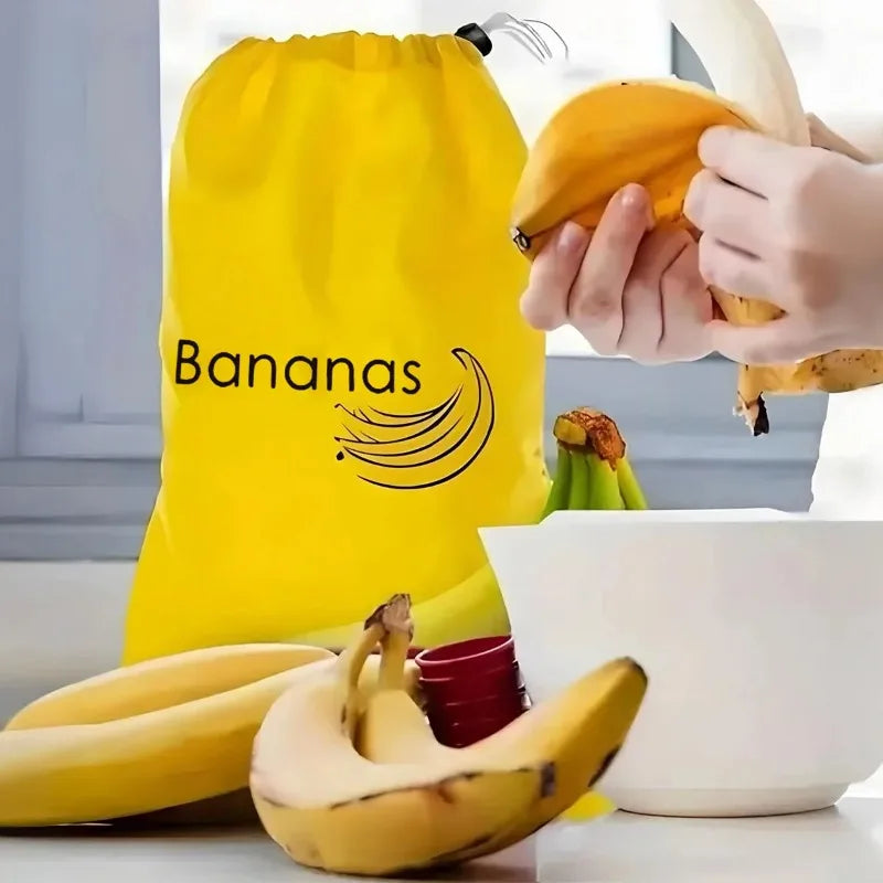 1Pcs Durable Yellow Banana Storage Bags Insulated Fruit Vegetable Fresh-keep Bundle Pocket Drawstring Banana Preserve Bag Econic Blanks