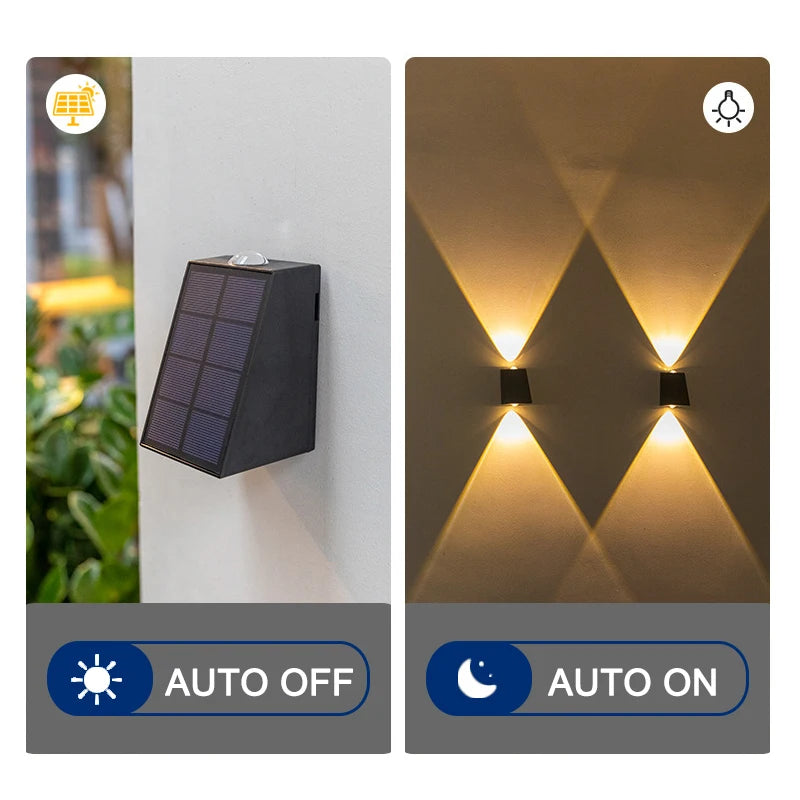 NEW Upgrade LED Outdoor Wall Solar Lights Waterproof Garden Wall Decoration Lighting For Villa Patio Stair Corridor Quick Pick Grocers