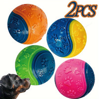 2Pack of Durable Squeaky Dog Balls - SoftTPR Chew Toys, Suitable for Dental Health and Training, Suitable for All Breeds Quick Pick Grocers