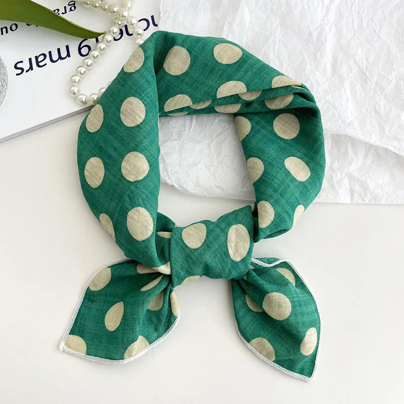 55cm Laies Headband Cotton Linen Square Scarf Women Korean College Girls Fashion Spring Autumn New Style Elegant Neck Scarves Quick Pick Grocers