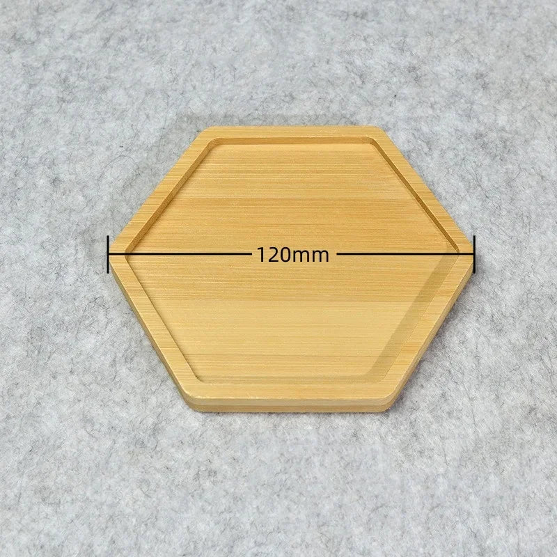 Multi Bamboo Tray Wood Saucer Flower Pot Tray Cup Pad Coaster Plate Kitchen Decorative Plate Creative Coaster Coffee Cup Mat Quick Pick Grocers
