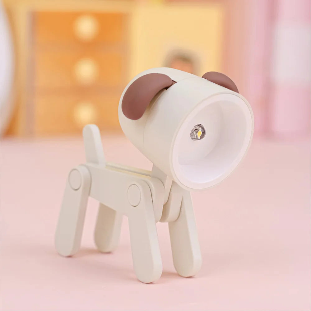 LED Night Light Mini Folding Desk Lamp Cute Pet Lights Dog Deer Portable Night Light Student Living Room Decor Gift Quick Pick Grocers
