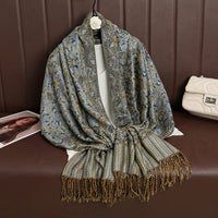 Luxury Brand Autumn Cashmere Pashmina Shawl Lady Wrap Warm Winter Scarves Design Print Female Foulard Cotton Stoles Scarf 2023 Quick Pick Grocers