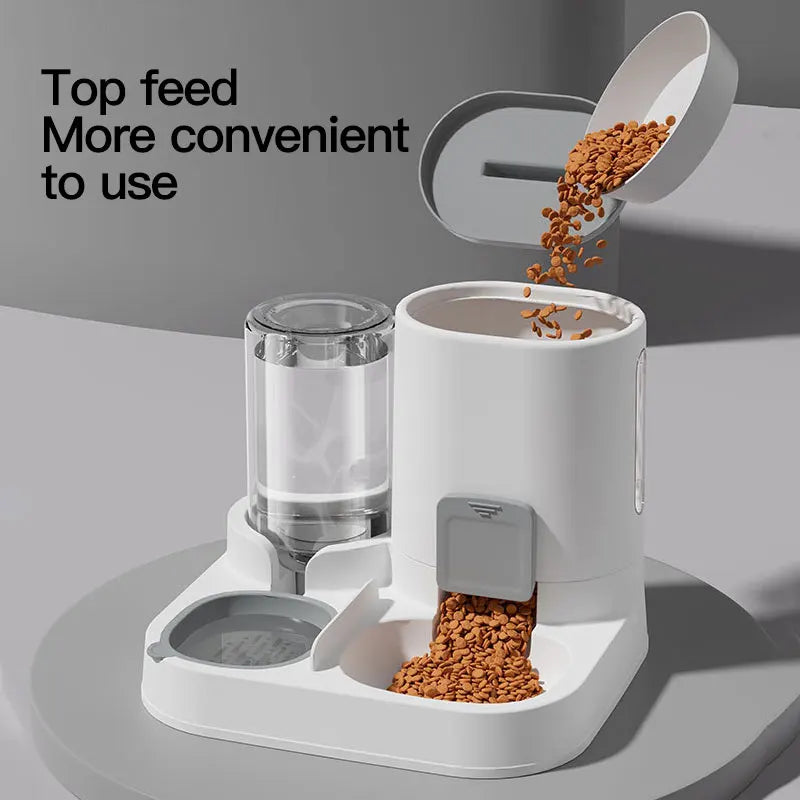 1-Pack Automatic Gravity-Fed Cat Water Dispenser & Feeder - Spill-Proof Large Capacity One-Piece Design, Quick Pick Grocers