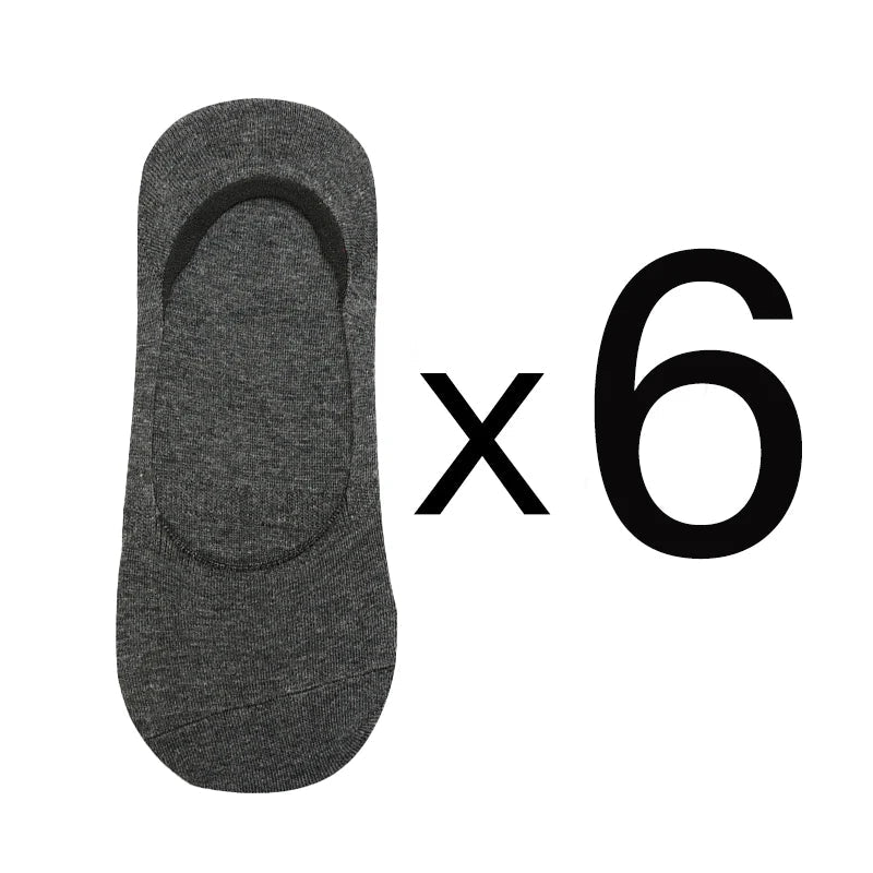 6 Pairs/Lot Men's Bamboo Breathable Invisible Socks Low Cut Casual Cotton Boat Non-Slip No Show High Quality Sock Quick Pick Grocers