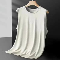 Men's Ice Silk Mesh Vest Lightweight Sports Summer Wear Sleeveless T-shirt Tank Top Casual Fashion Outerwear Quick Pick Grocers