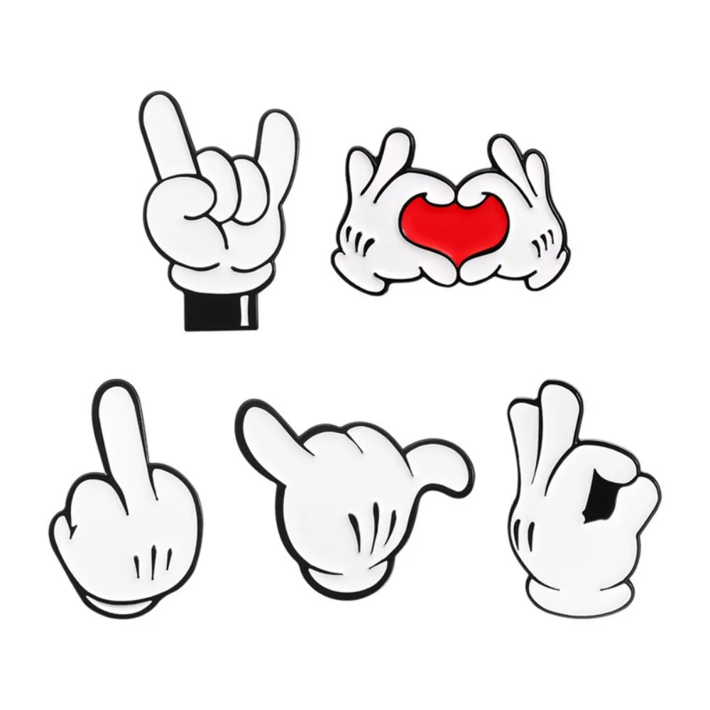 Cartoon Finger Gesture Love You Enamel Pins Creative Metal Decoration Brooch Lapel Badge Clothes Backpack Accessory for Friends Quick Pick Grocers