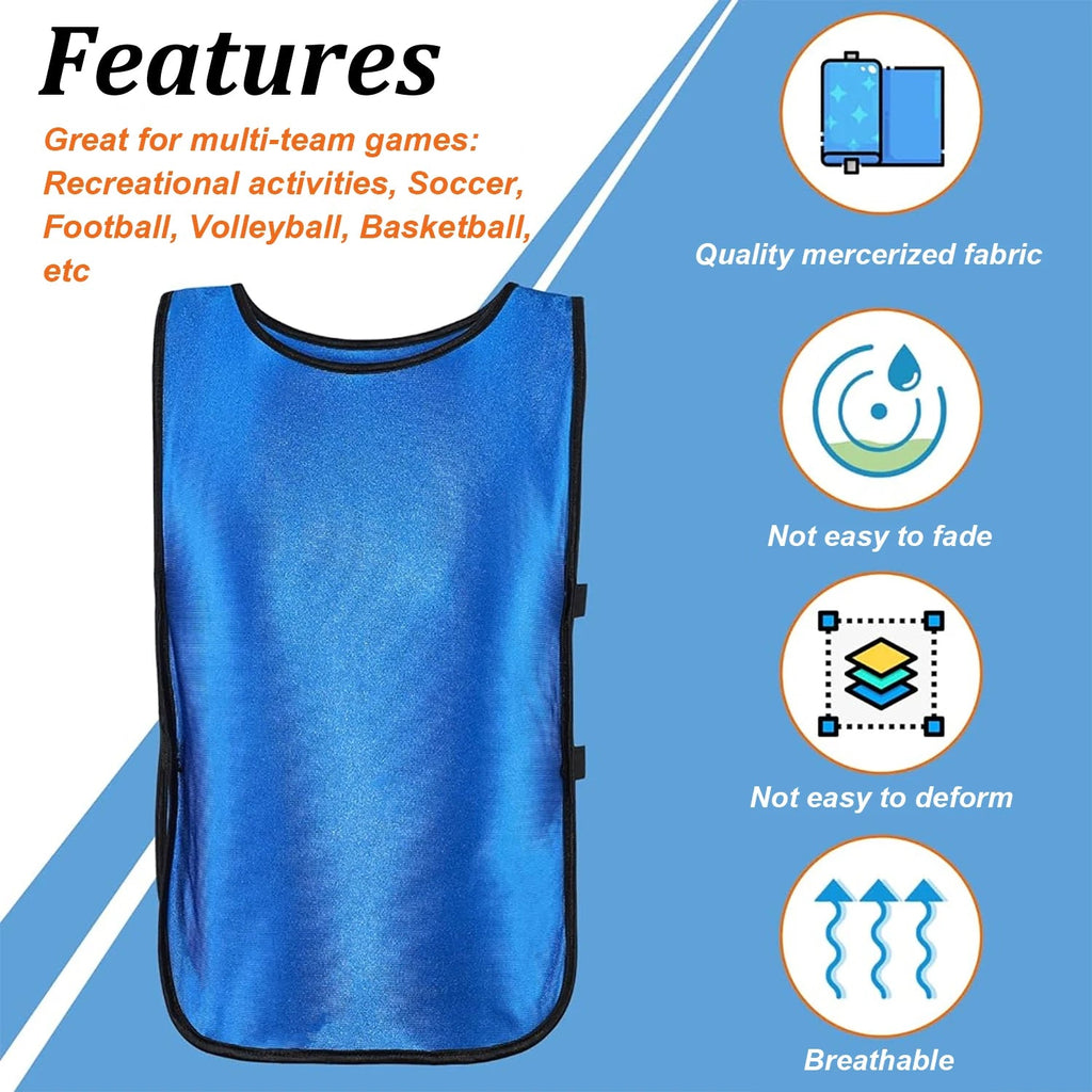 6PCS Soccer Pinnies Quick Drying Football Team Jerseys Sports Soccer Team Training Practice Youth Adult Basketball Sports Vest Quick Pick Grocers
