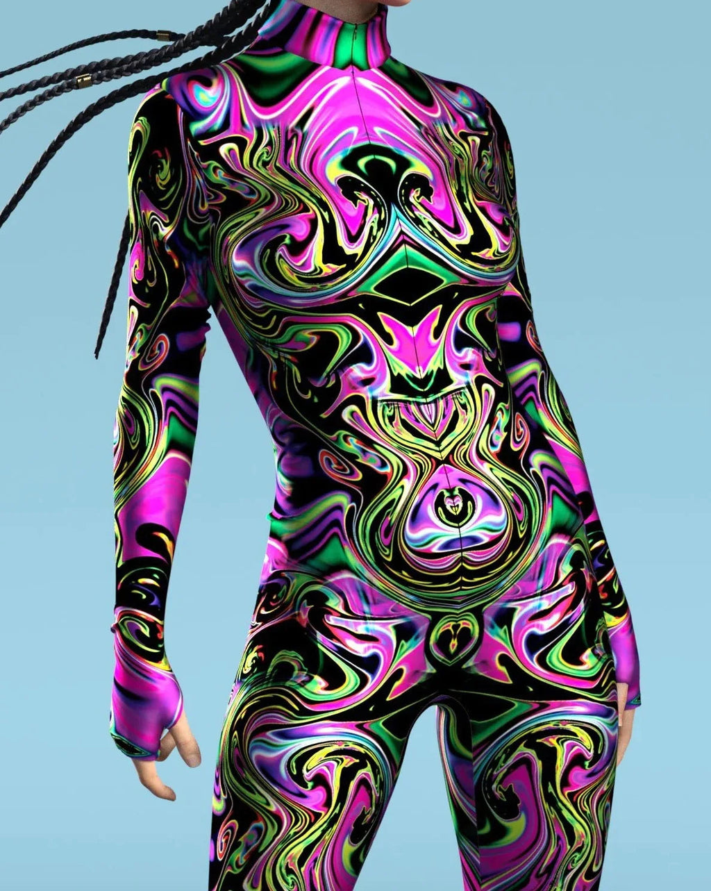 Colorful Rainbow Abstract Geometry 3D Print Women Sexy Skinny Jumpsuit Carnival Holiday Party Cosplay Costumes Fancy Bodysuit Quick Pick Grocers