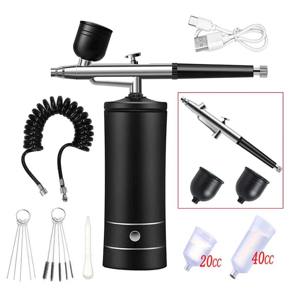 Airbrush Nail with Compressor Portable Air Brush with Compressor For Nails Art Cake Painting Craft Airbrush Nail Art Compressor Econic Blanks