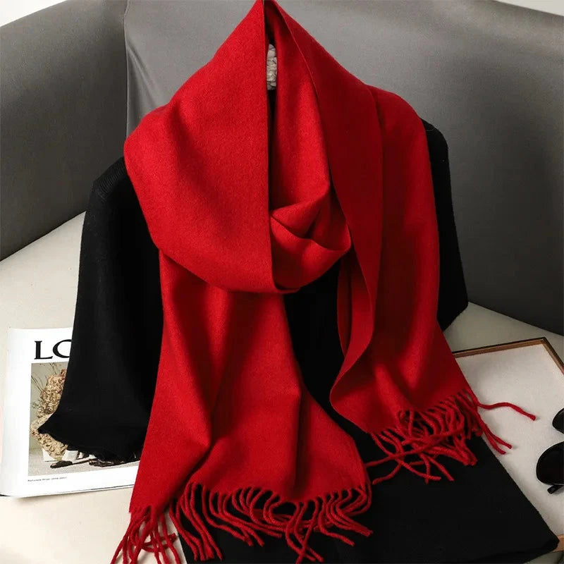 62Color Solid Women Winter Scarf Warm Thicken Cashmere Shawl Outdoor Fashion Luxury Tassels Pashmina Lady Wrap Windproof Scarves Econic Blanks