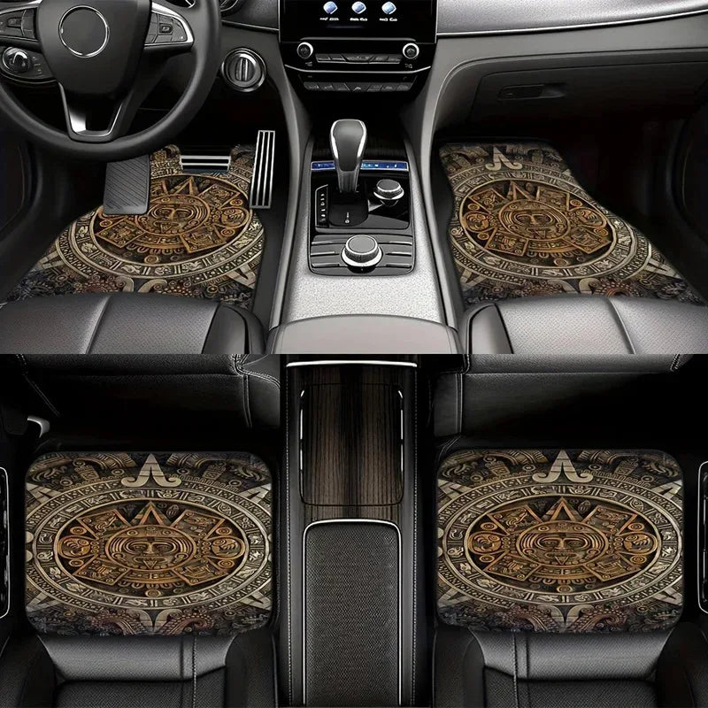 Car Floor Carpet Set of 4 Piece Persian Rug Design Auto Interior Floor Mats Durable Front & Rear Carpets for Car Truck S Quick Pick Grocers