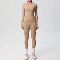 2 PCS Sportswear Yoga Set Gym Clothes Yoga Suits For Women Fitness Set Tracksuits Sports Long Sleeve Crop Top Gym Leggings Quick Pick Grocers