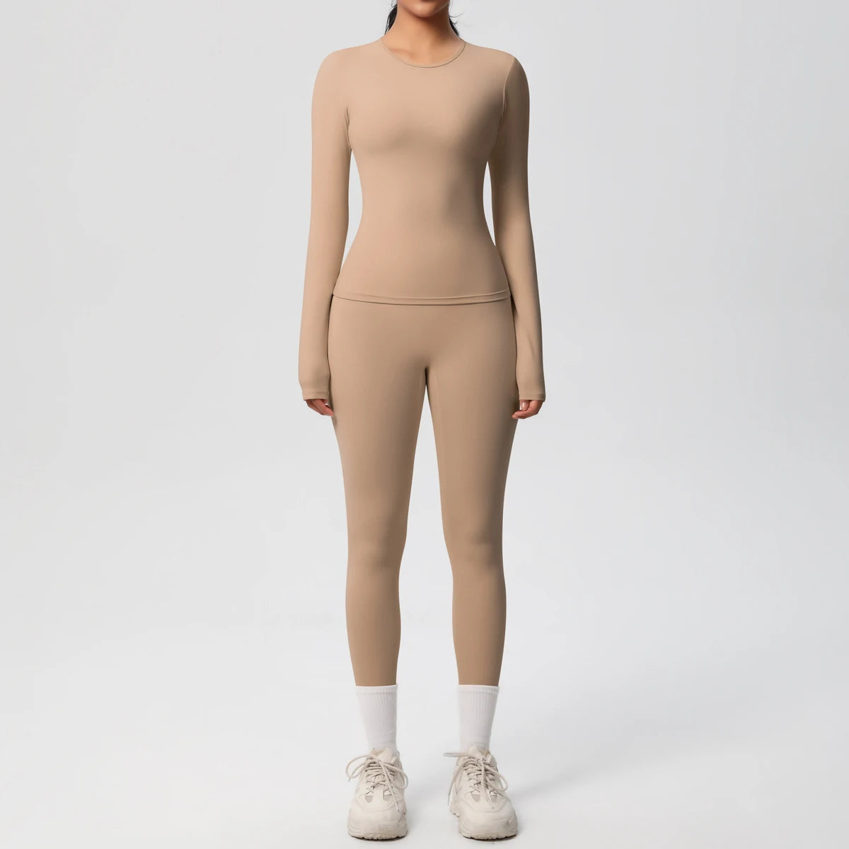 2 PCS Sportswear Yoga Set Gym Clothes Yoga Suits For Women Fitness Set Tracksuits Sports Long Sleeve Crop Top Gym Leggings Quick Pick Grocers