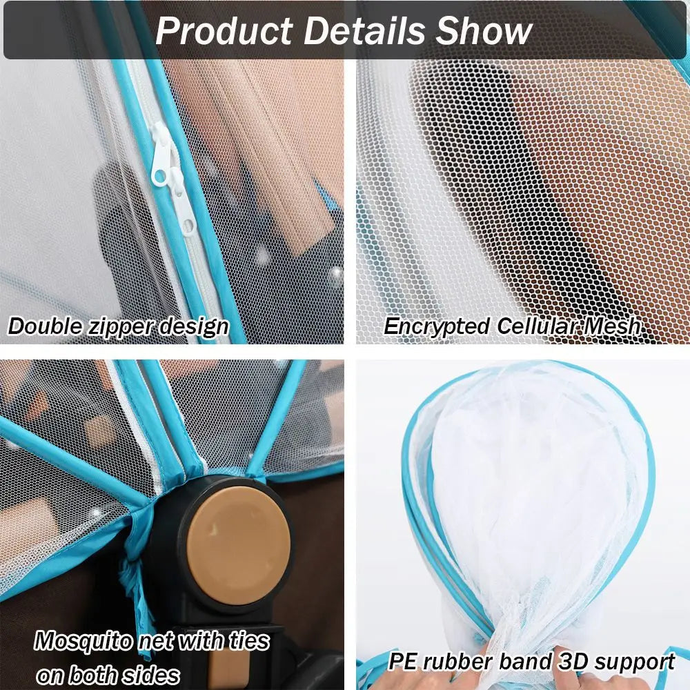 Mosquito Net Full Cover for Baby Car seat Cover Cradles Stroller Mosquito Netting Stretchable Netting Dual-Use Zipper Mesh Purest Peak