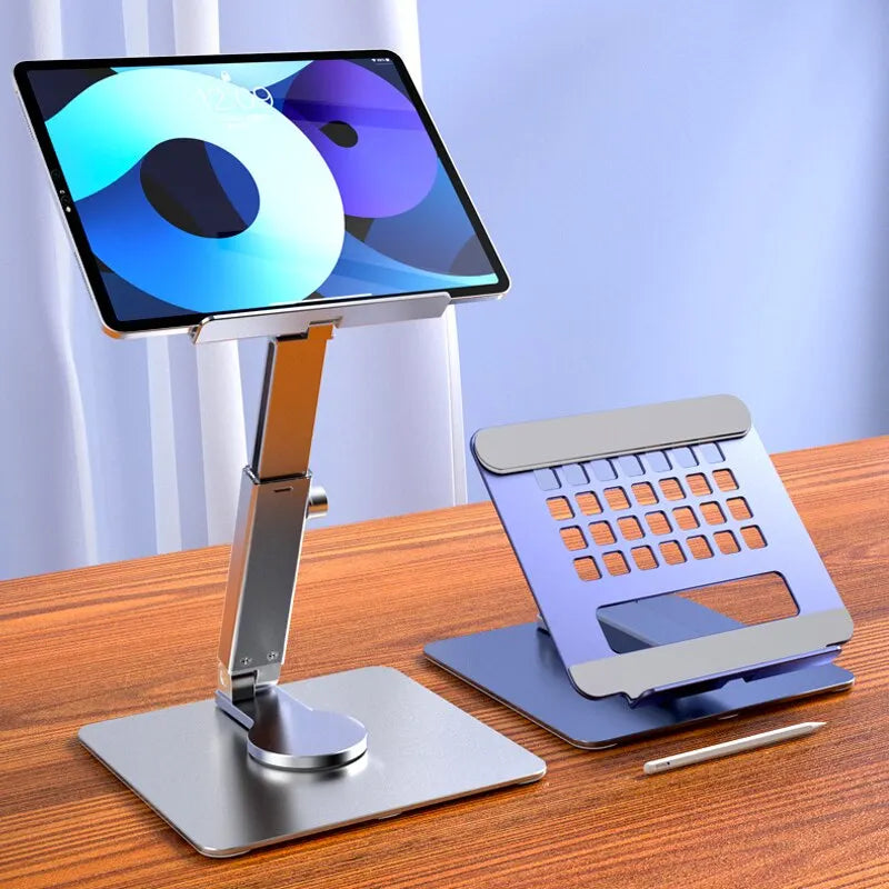 Aluminum Tablet Stand 360°Rotating Folding Adjustable Desk Holder Mount Riser for iPad Pro Air 4 Mini 12.9 4-14 Inch Xiaomi Tab Quick Pick Grocers