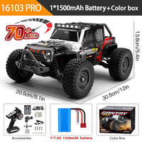 1:16 70KM/H Or 50KM/H 4WD RC Car With LED Remote Control Cars High Speed Drift Monster 4x4 Truck for Kids vs Wltoys 144001 Toys Econic Blanks