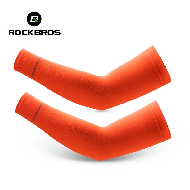 ROCKBROS  Arm Sleeve Breathable Quick Dry UV Protection Cycling Sport Sleeve Ice Fabric Sunscreen Sports Wear Fitness Arm Sleeve Quick Pick Grocers