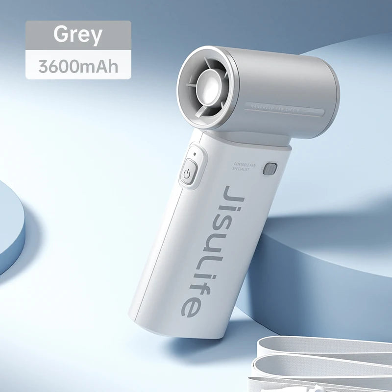 JISULIFE Handheld Turbo Fan,Super Strong Wind,5 Speeds,Long Battery Life,5000mAh,USB Rechargeable,Multipurpose Pocket fan Quick Pick Grocers