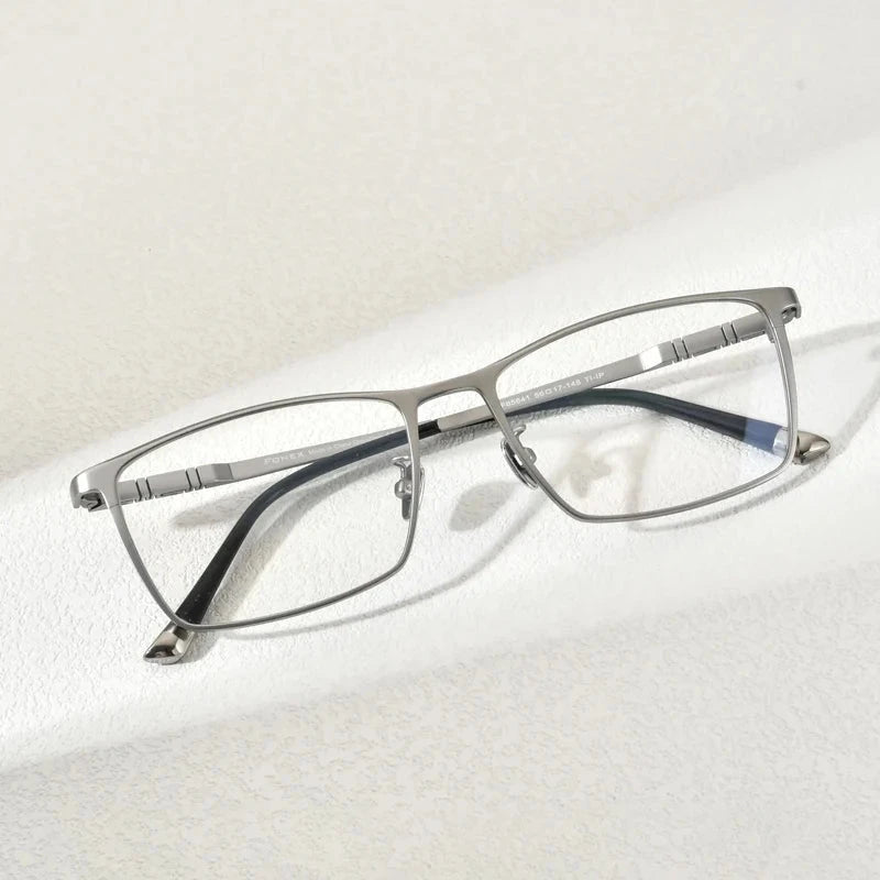 FONEX Titanium Glasses Frame Men Brand Design Square Eyewear Ultralight-Weight Japanese High-end Quality Eyeglasses Frames 85641 Econic Blanks