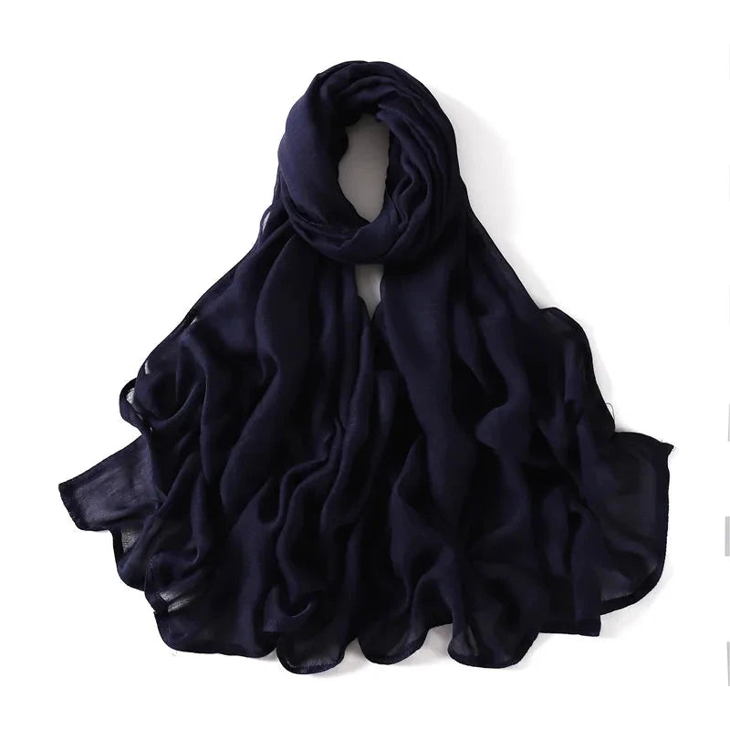 Women Big Size Plain Solid Cotton Rayon Hijab Scarf Lady High Quality Wraps and Shawls Musulman Headband Islamic Turban 180*95Cm Econic Blanks