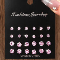 12 Pairs Of Luxurious, Simple, Shiny, And Caring Zirconia Decorative Earrings Are Suitable For Gifts To Parties,And Couples Quick Pick Grocers